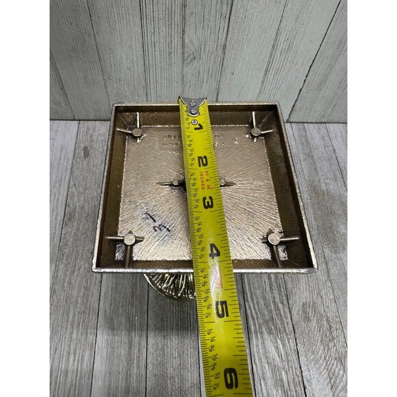 Vintage Dilly Mfg Co. Ornate Pillar Candle Holder Metal Home Decor 7" Tall - Picture 8 of 8